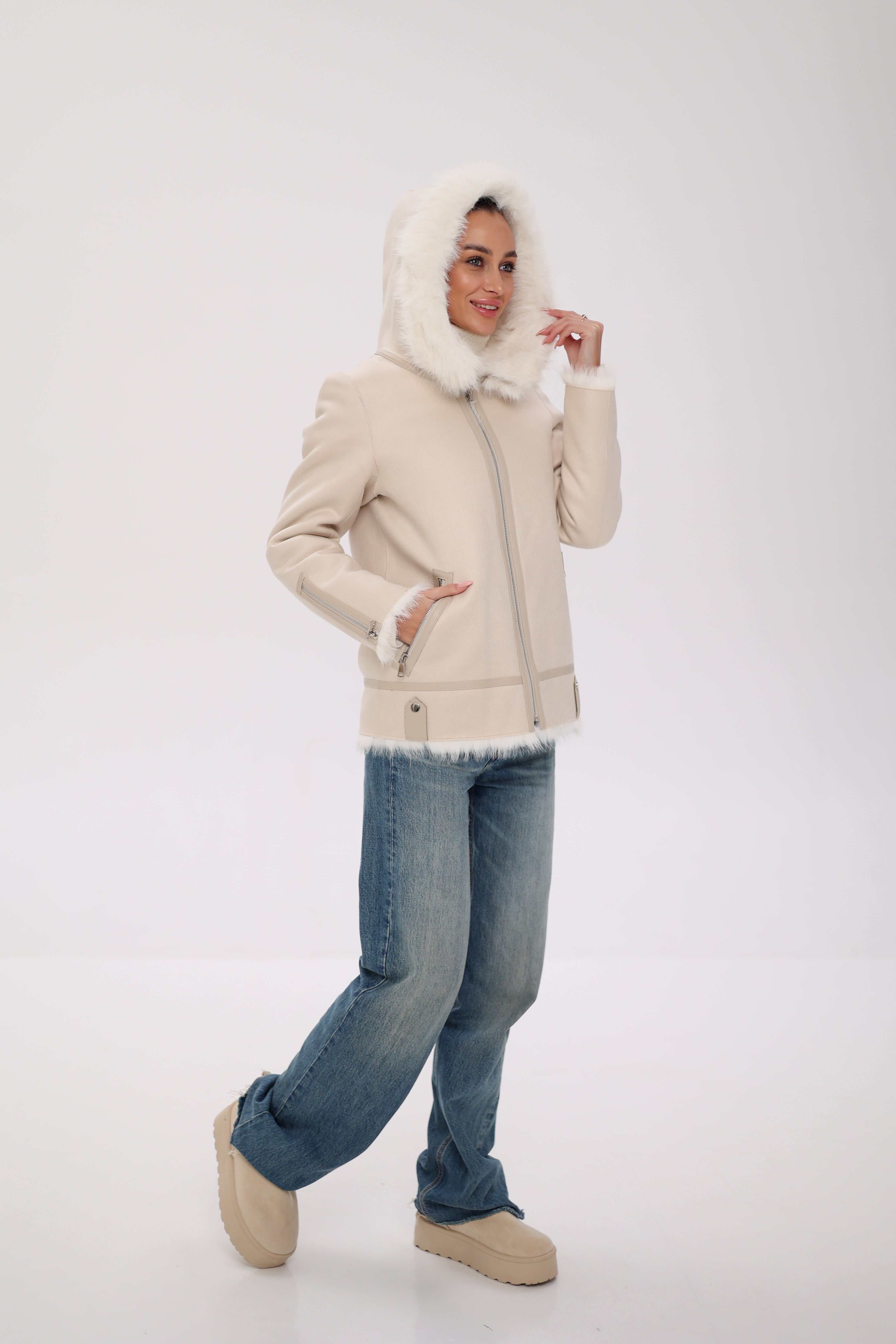 ⇆ Reversible Hooded Wool Blend Jacket Alaska® Outerwear Company