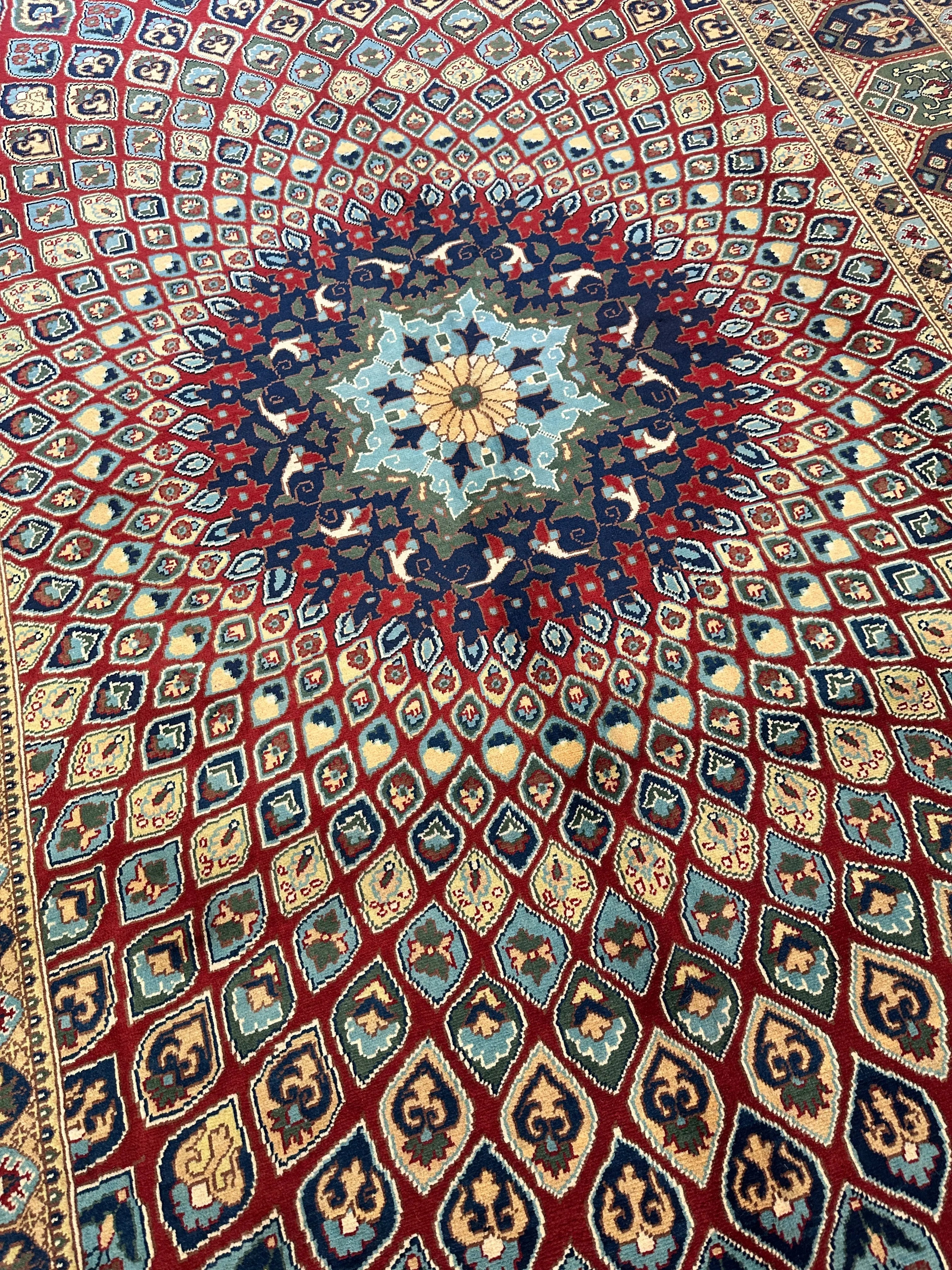 Afghani Parak Hand-Knotted Wool Rug | 6’6″ x 9’10″ Traditional Dome Motif Rugistan