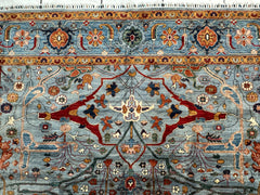 Hand-Knotted Trasitional Serapi Ghazni Wool Rug – 9’1” x 12’ – Intricate Floral Design Rugistan