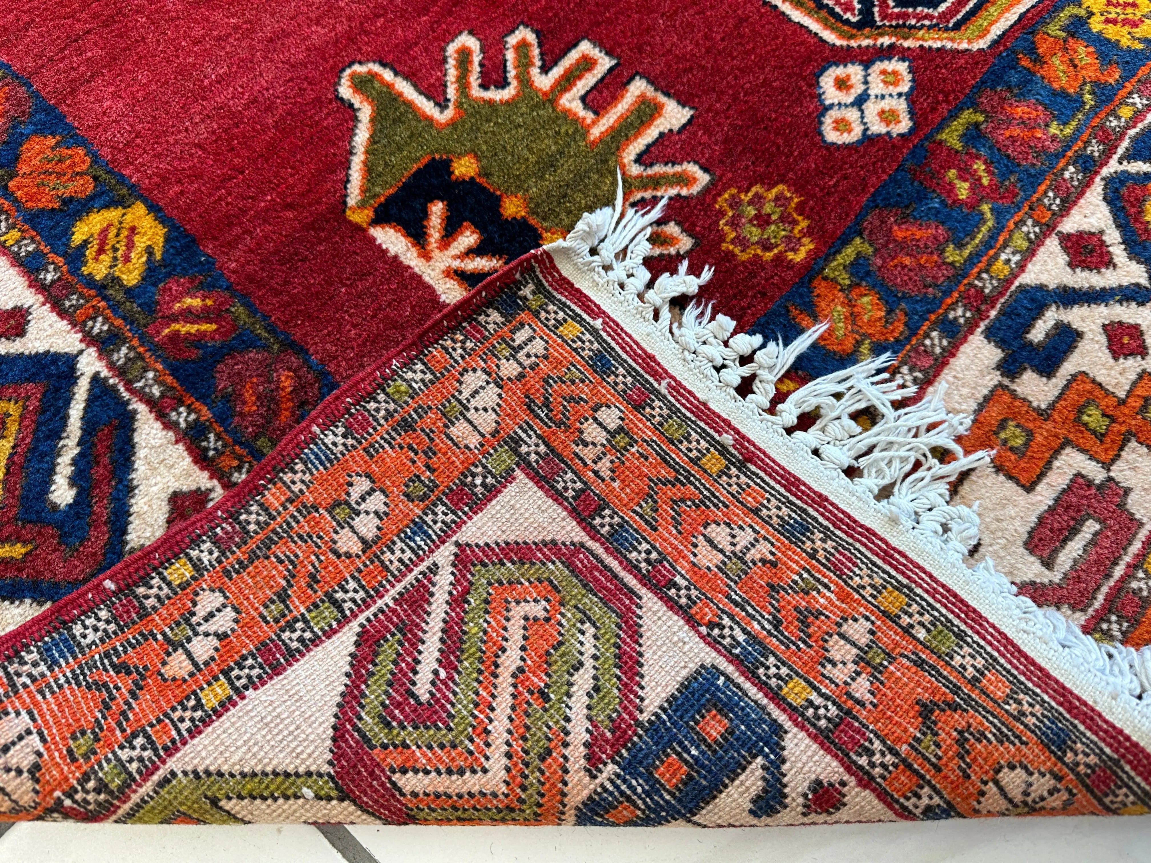 Hand-Knotted Persian Meshgin Wool Rug – 5’ x 11’ – Vintage Tribal Masterpiece Rugistan