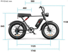C91 20 inch - 1000W Fat Tire Electric Bike – 20Ah Battery Family Shopolf