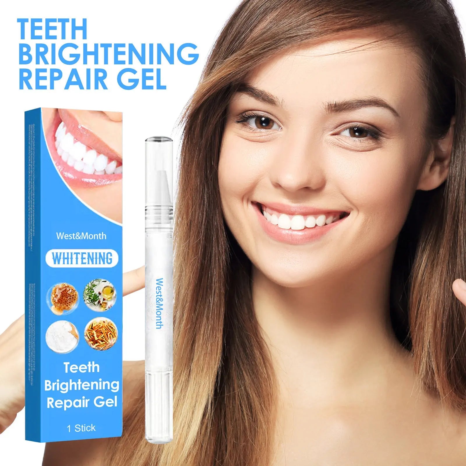 West&Month Teeth Whitening Pen | Gentle & Natural Clean Look Family Shopolf
