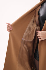 Cambridge Comfort Classic Wraparound Wool Blend Overcoat in Camel