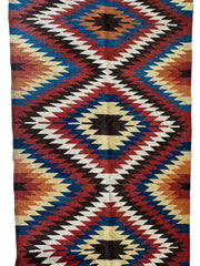 Hand-Knotted Afghan Kilim Wool Runner Rug – 2’8” x 12’4” – Vintage Full Geometric Design Rugistan