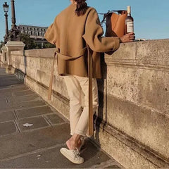 Loose women's woolen coat Family Shopolf