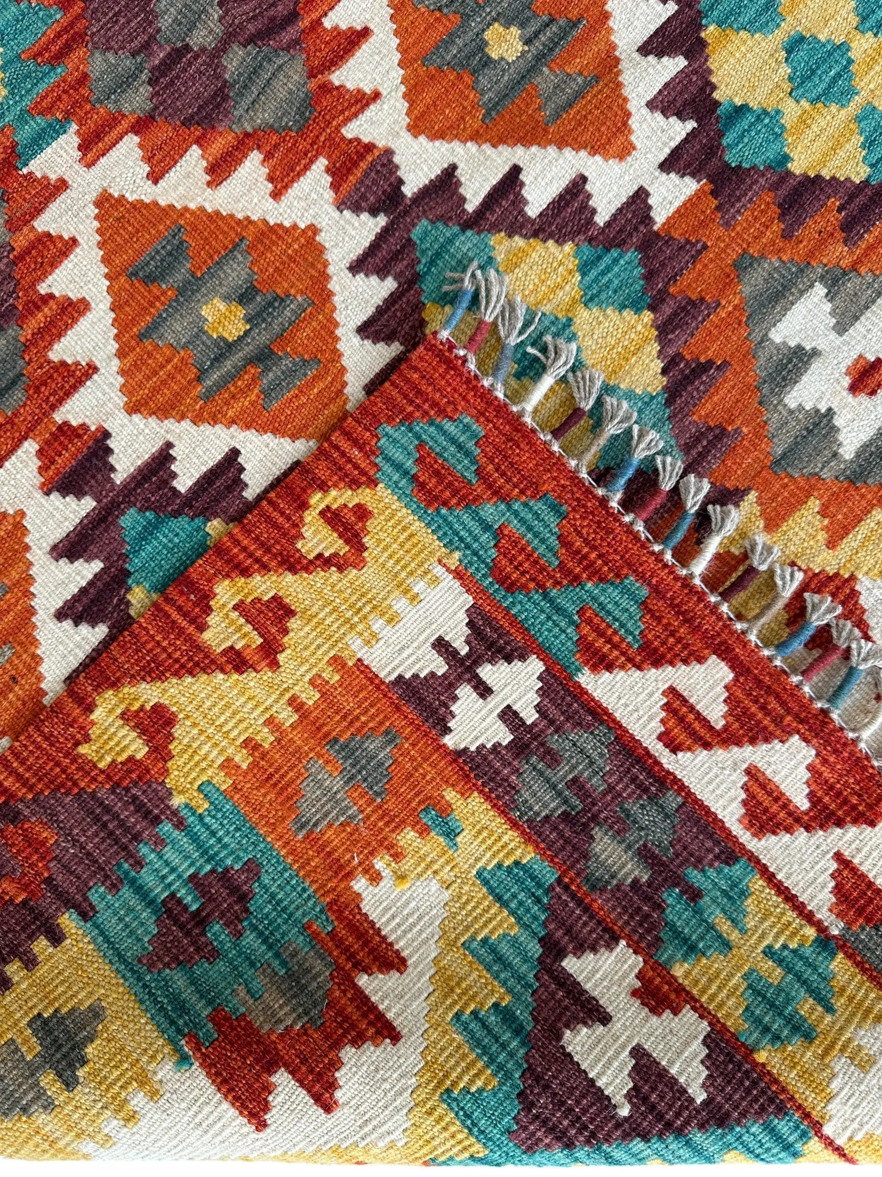 Afghani Maimana Kilim Wool Rug 4’3” x 6’7” Rugistan