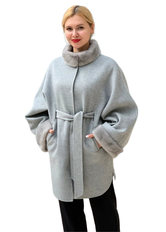 Genuine Scandinavian Mink Fur Virgin Wool Coat Alaska® Outerwear Company