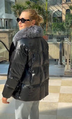 Genuine Silver Fox Fur Down Fill Water-Repellent Coat Alaska® Outerwear Company