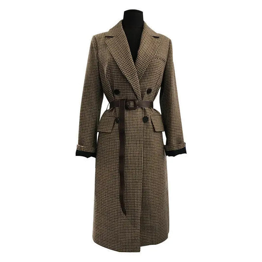 Plaid Wool Coat Family Shopolf