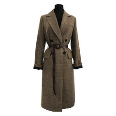 Plaid Wool Coat Family Shopolf