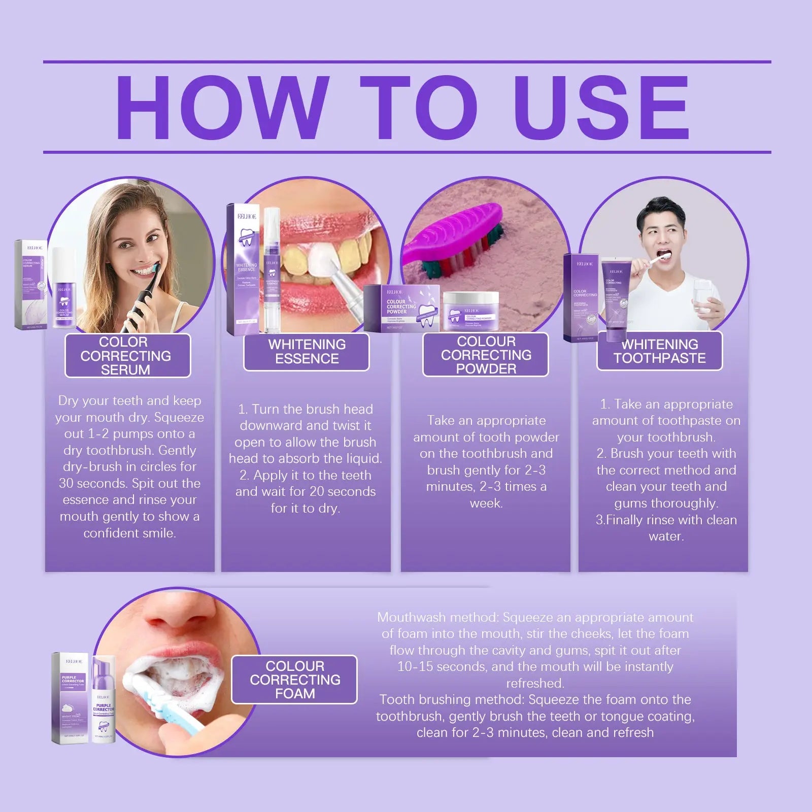 EELHOE Purple Toned Teeth Whitening Set - Family Shopolf