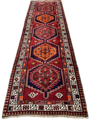 Vintage Persian Sarab Wool Runner Rug 3’4 x 10’7” Rugistan
