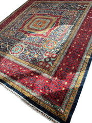 Hand-Knotted Mamluk Wool Rug – 8'4" x 9'9" – Intricate Geometric Masterpiece Rugistan