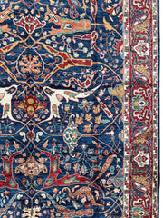 Hand-Knotted AfghanI Bidjar Ghazni Wool Rug – 6'7" x 9'10" – Elegant Floral Design Rugistan