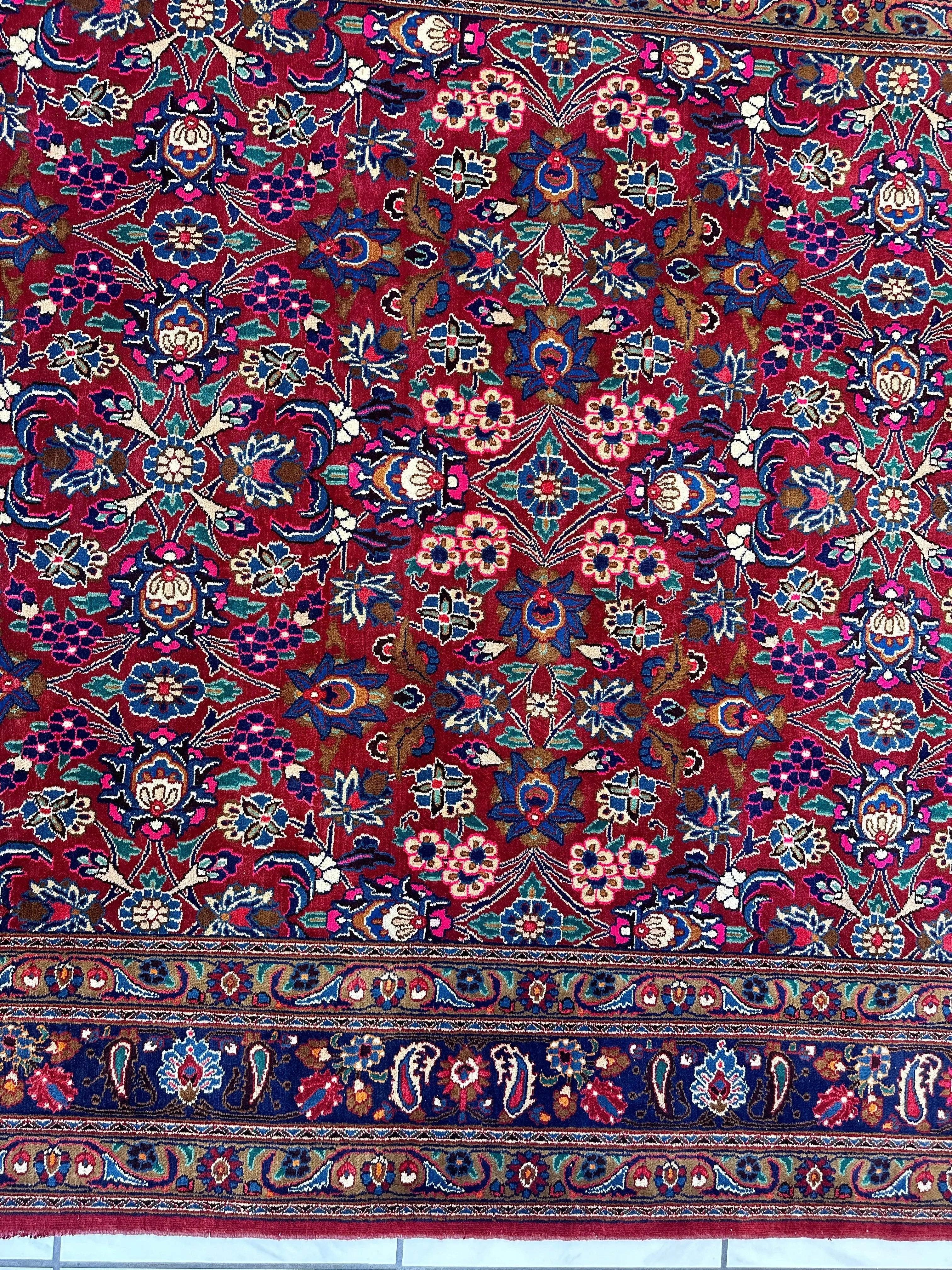 Persian Mashhad I Fine Allover Rug Wool 7 x 10 Rugistan