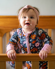 Navy wildflower bamboo zippy Keep the Littles Wild