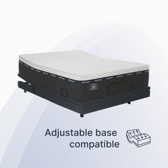 Mattress with adjustable base on a white background