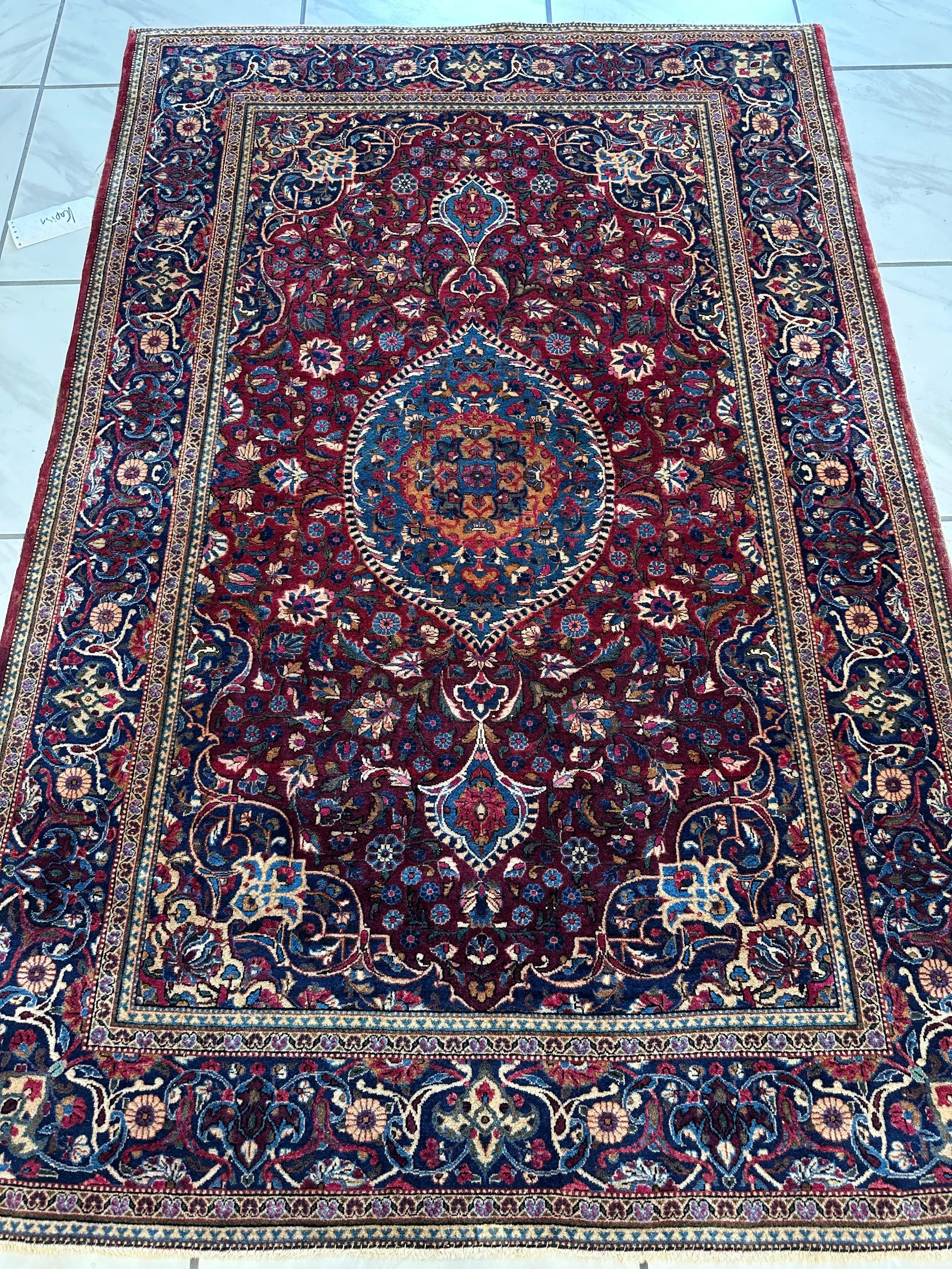 Antique Persian Kashan Debir Rug – 4’3” x 6’4” – Circa 1920s – Hand-Knotted Fine Wool Rugistan
