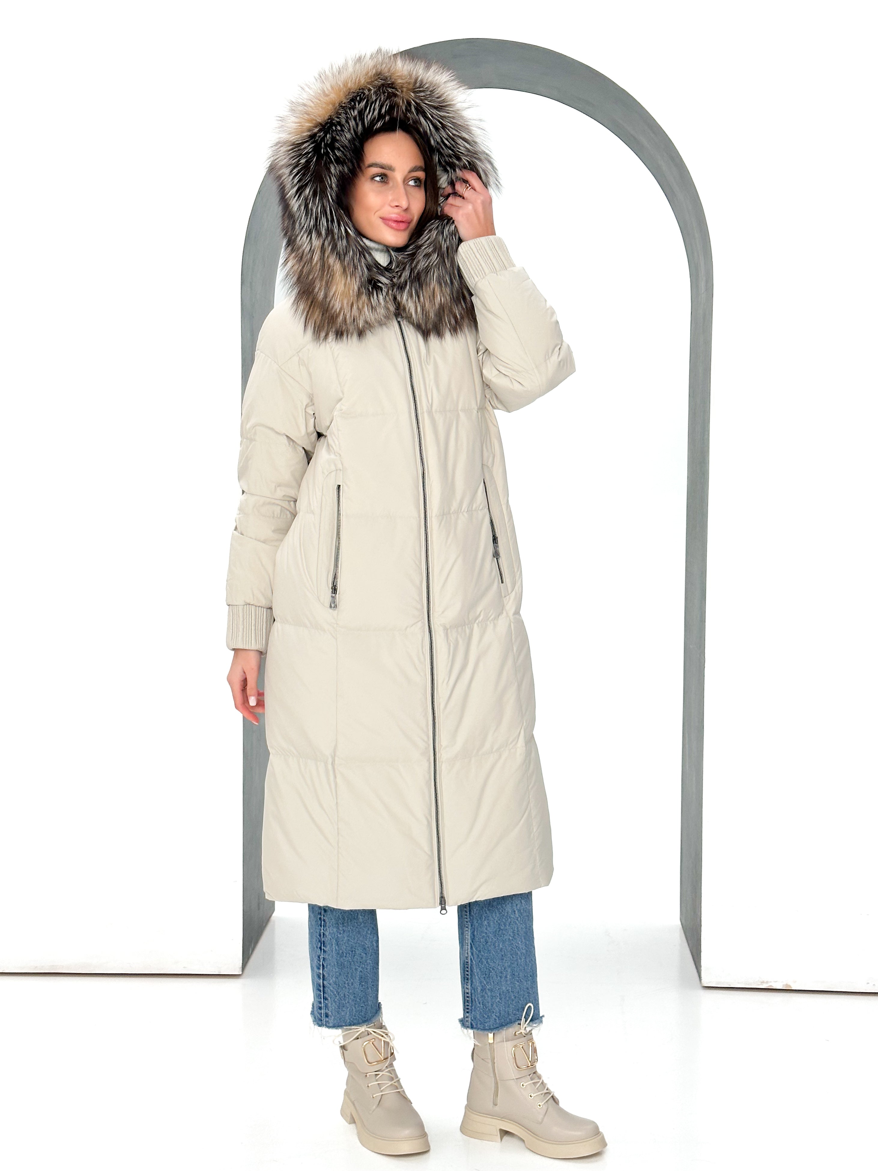 Alice Genuine Silver Fox Down Fill Coat Alaska® Outerwear Company