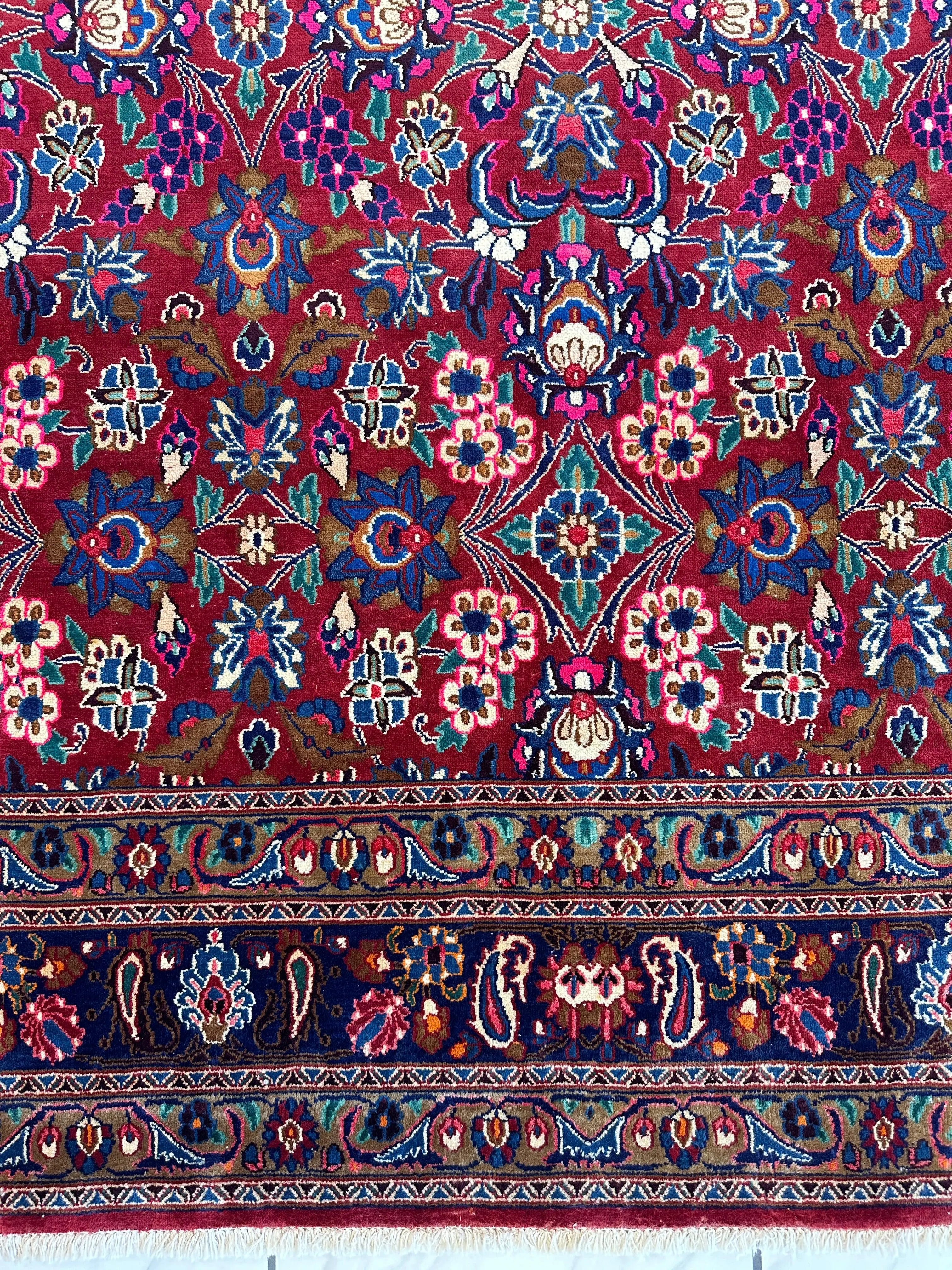Persian Mashhad I Fine Allover Rug Wool 7 x 10 Rugistan
