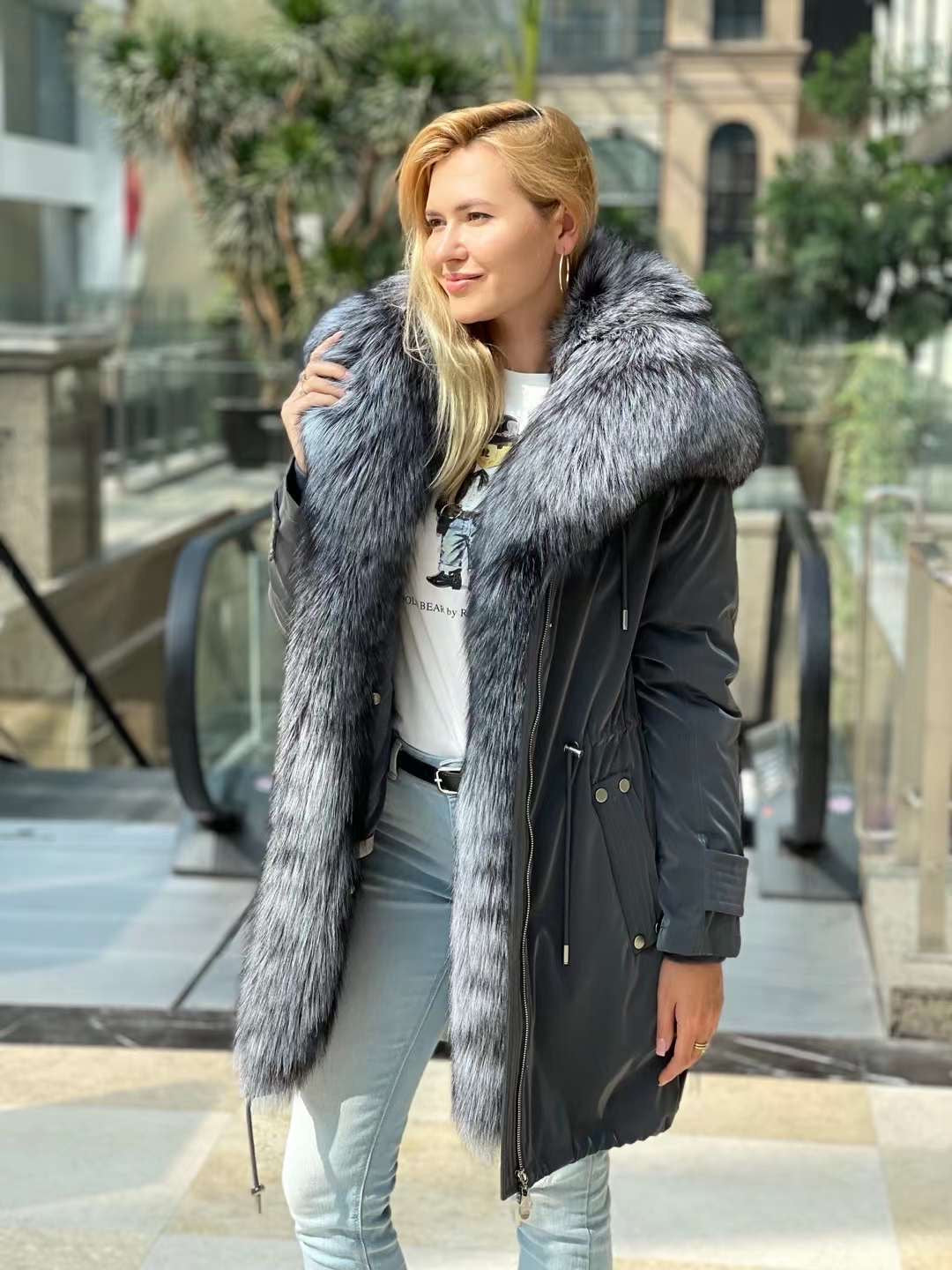 Genuine Silver Fox Fully Lined Hood Rabbit Insulated Parka Alaska® Outerwear Company