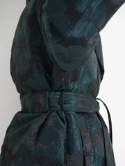 Monochrome Jacquard Down Coat in Vintage Emerald Alaska® Outerwear Company