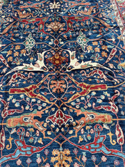 Hand-Knotted AfghanI Bidjar Ghazni Wool Rug – 6'7" x 9'10" – Elegant Floral Design Rugistan
