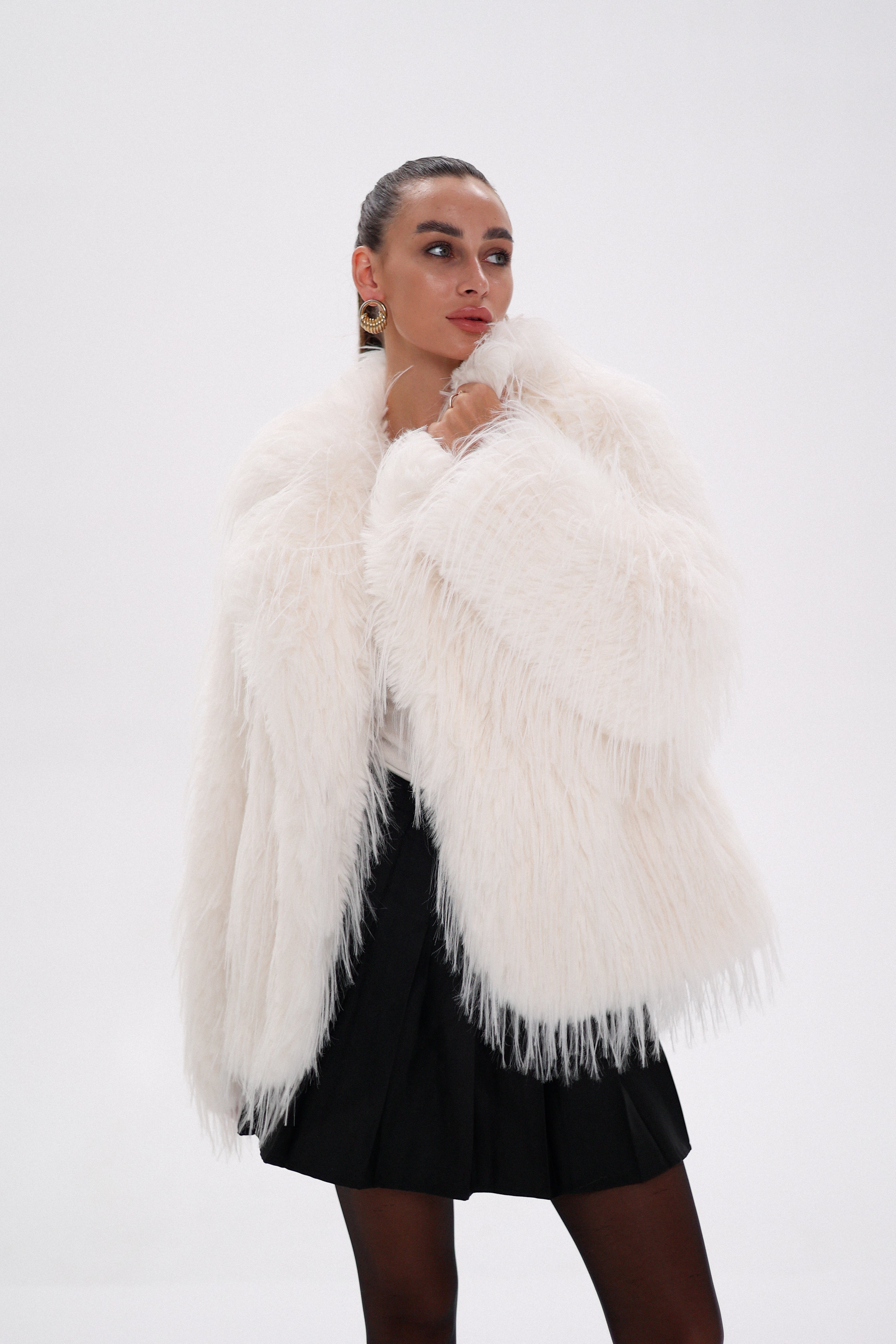 Faux Ostrich Luxe Wool Blend Coat Alaska® Outerwear Company