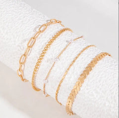 5-piece Pearl Anklet Family Shopolf