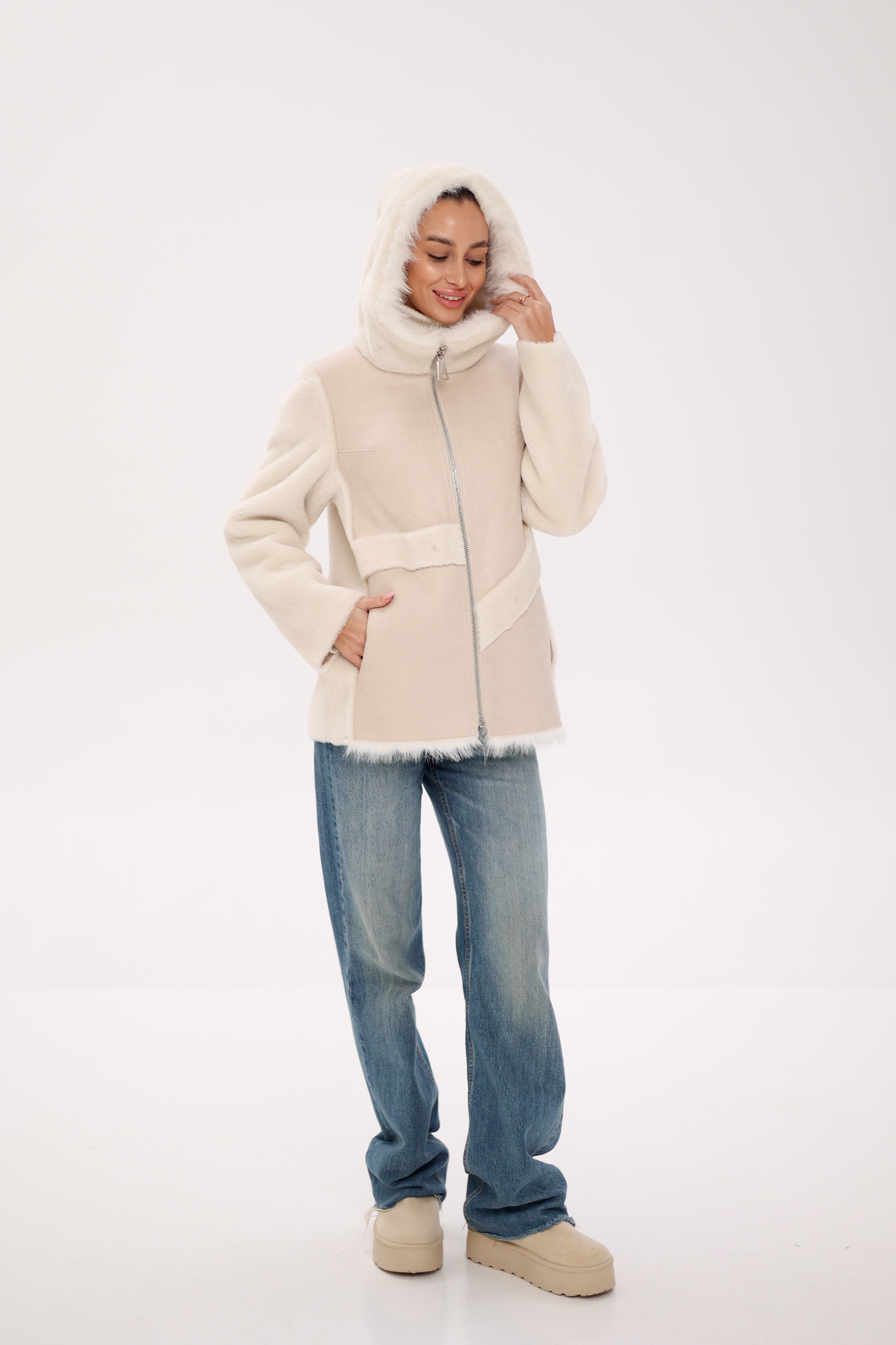 ⇆ Reversible Hooded Wool Blend Jacket Alaska® Outerwear Company