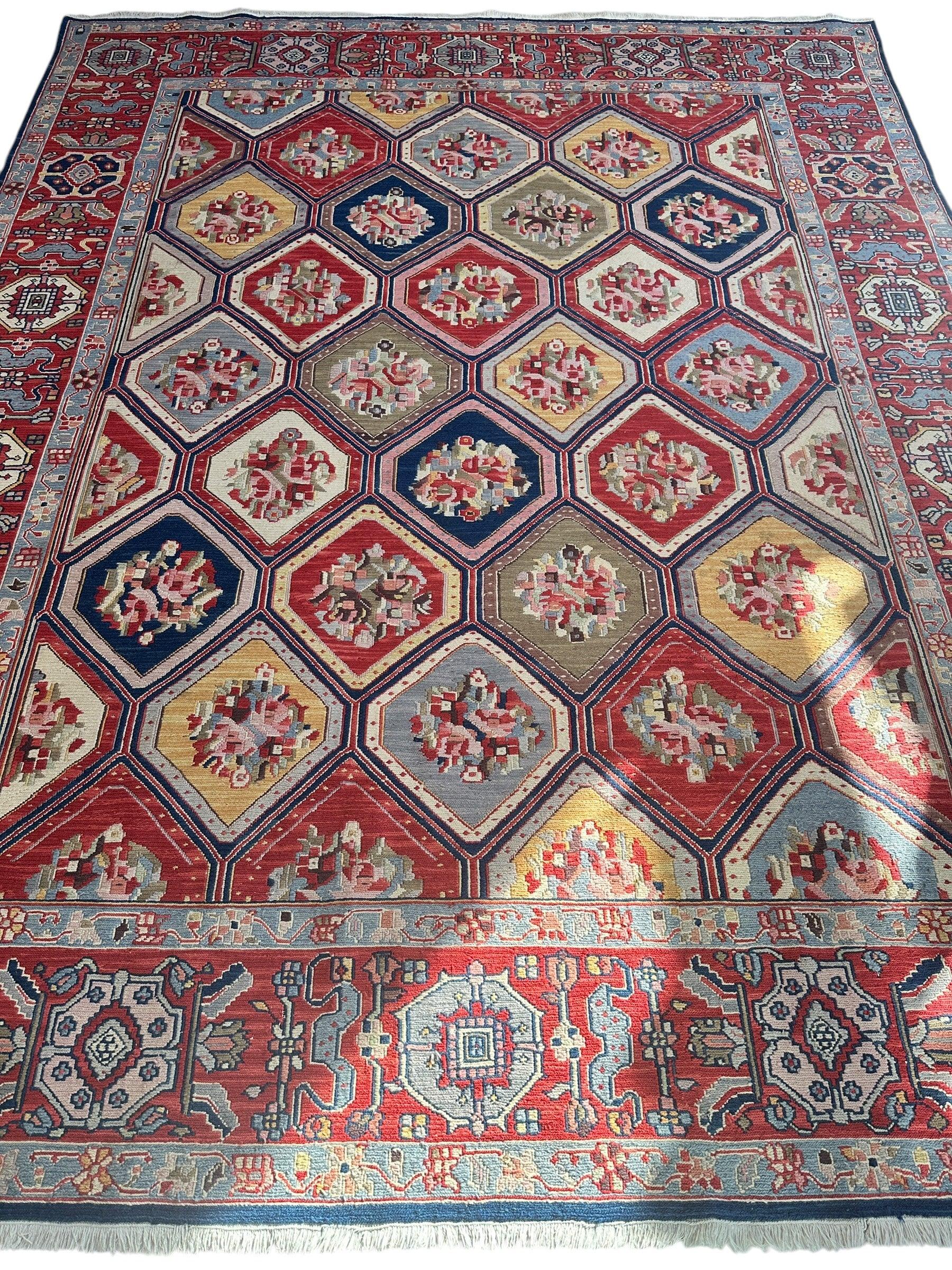 Handwoven Nourison Soumak SK43 Multicolor Area Rug – 7'8" x 9'11" – Professionally Cleaned Rugistan