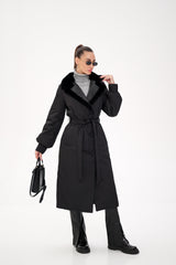 Genuine Mink Fur Real Python Leather Trim Coat Alaska® Outerwear Company