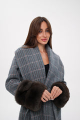 Genuine Polar Fox Fur Virgin Wool Wrap Coat Alaska® Outerwear Company