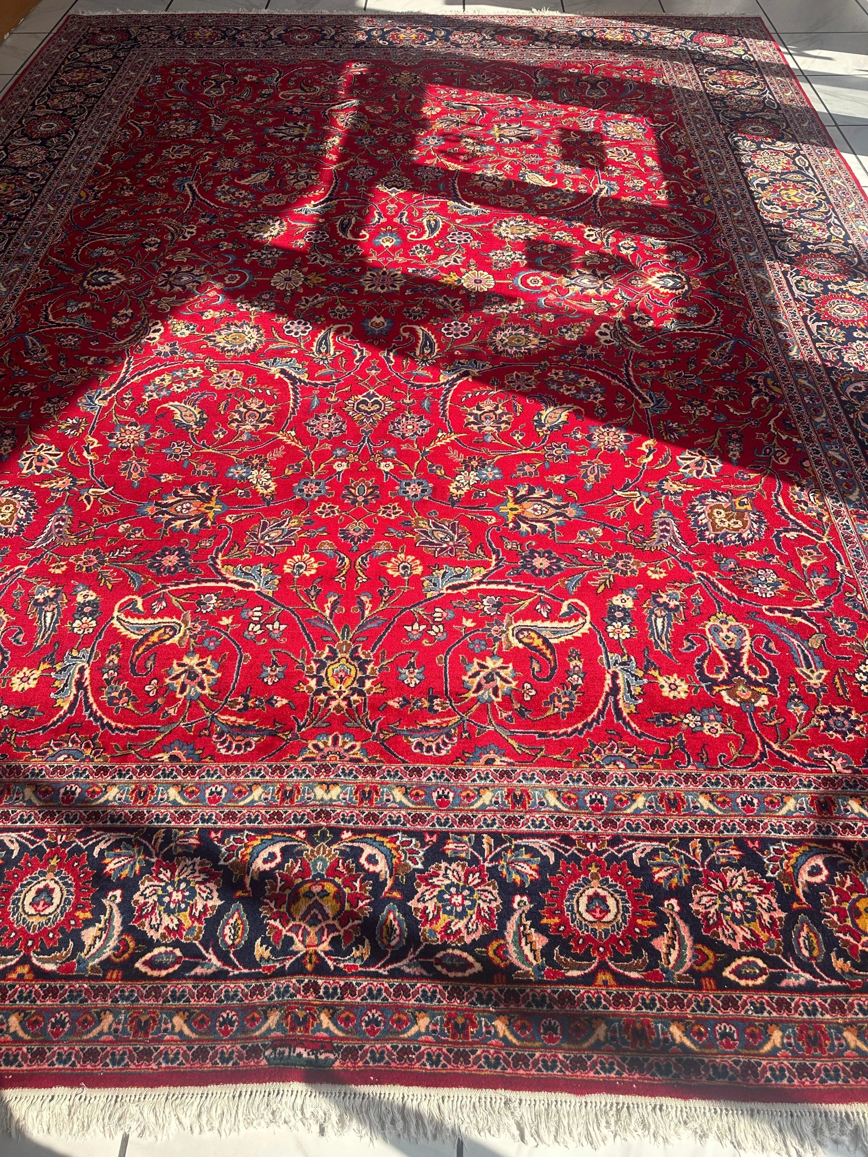 Incredible Persian Kashan All Over Wool Rug 10’2” x 14’ Rugistan