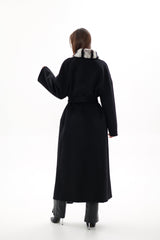 Genuine French Orylag Fur Italian Cashmere Wool Coat