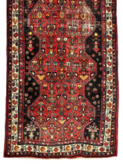 Vintage Persian Hosseinabad Runner Rug - 4’2” x 10’5” - Handwoven Wool, Circa 1950s Rugistan