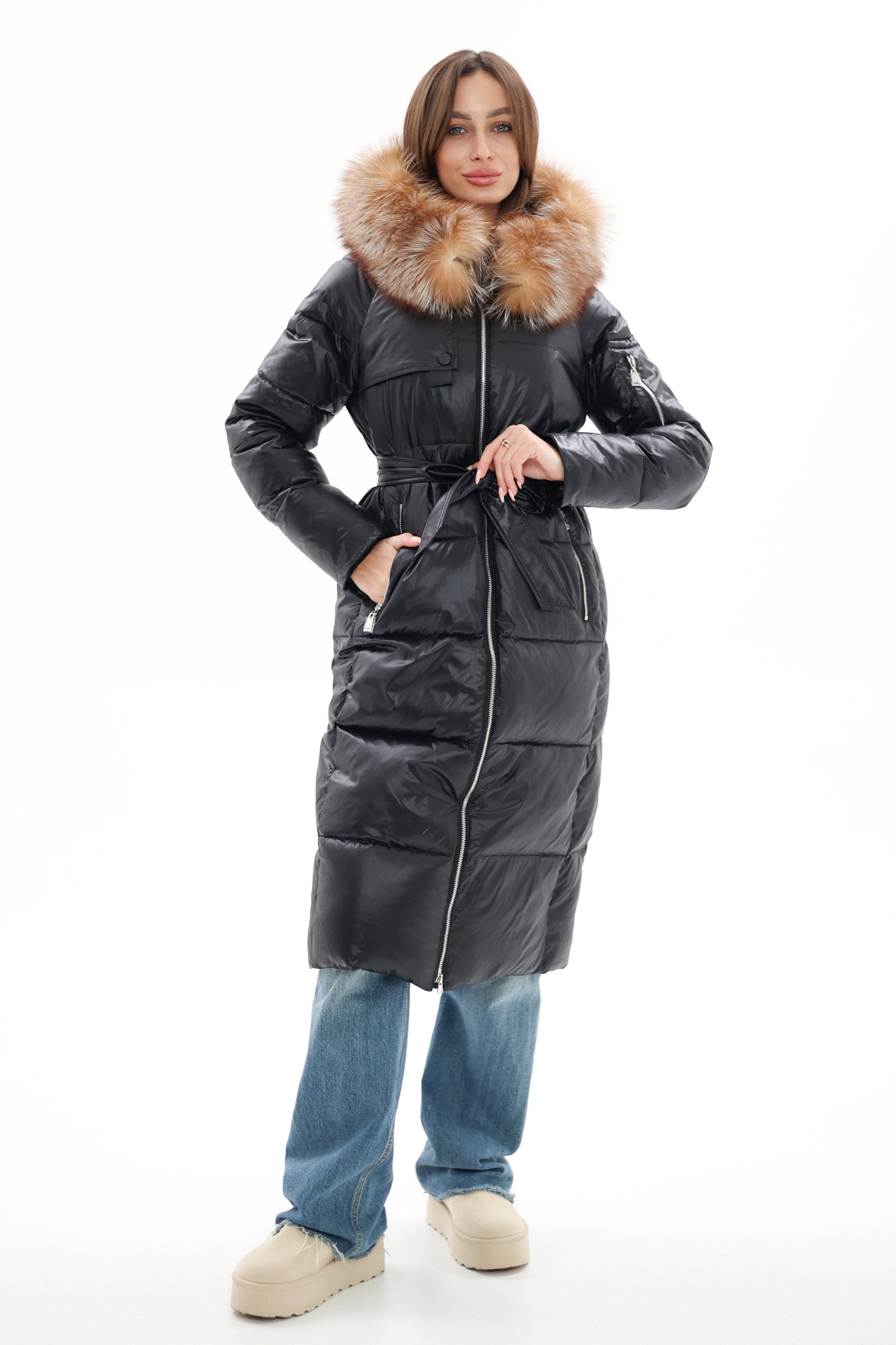 Genuine Silver Fox Fur Alternative Down Fill Coat Alaska® Outerwear Company