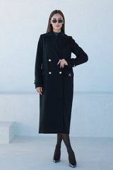 Alaska Classic Cashmere Blend Overcoat in Black