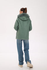⇆ Reversible Hooded Wool Blend Jacket Alaska® Outerwear Company