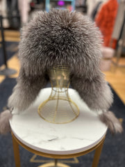 Genuine Silver Fox Fur Genuine Leather Hat