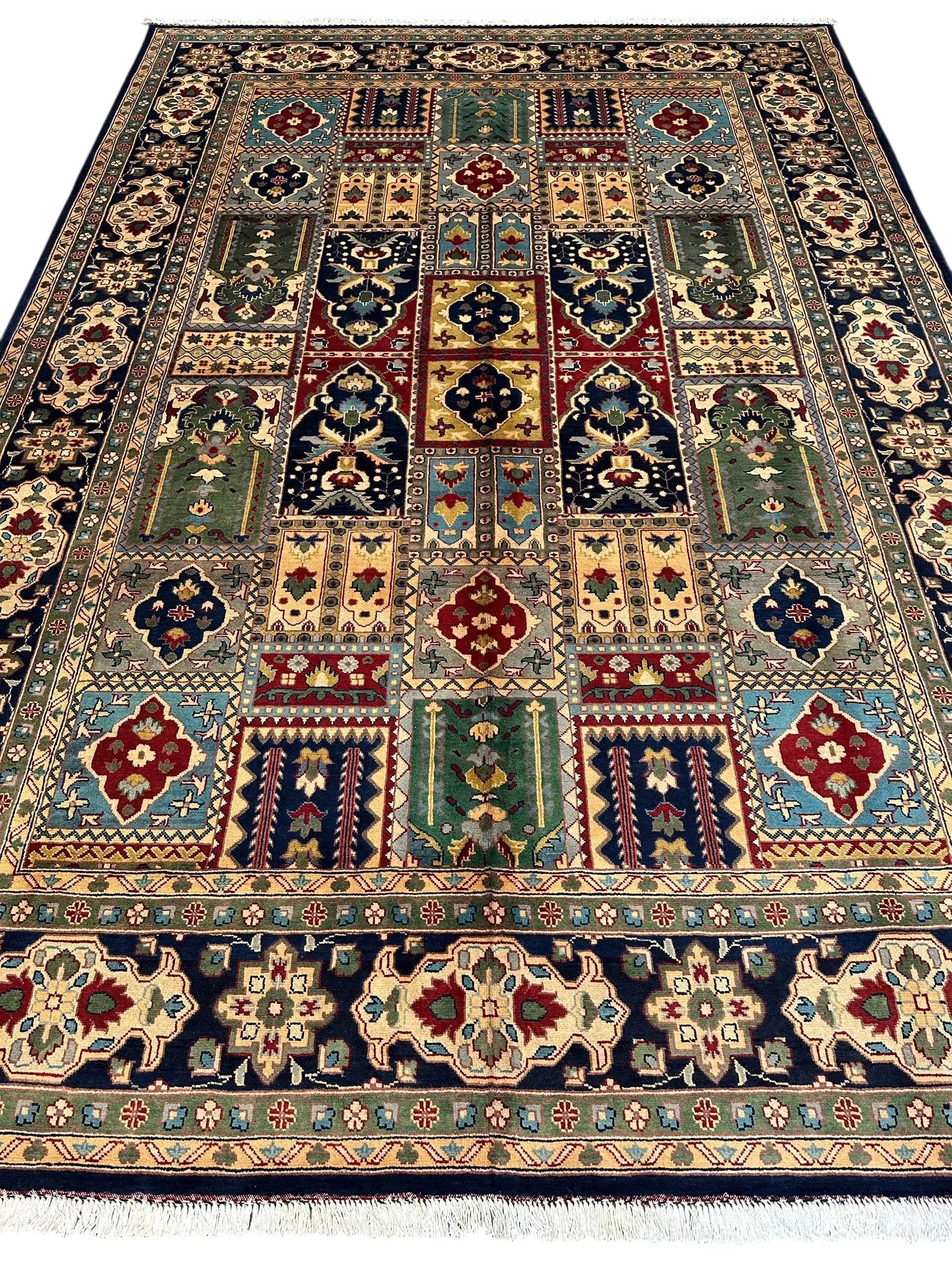 Hand-Knotted Afghani Bakhtiari Garden Rug | 6'9" x 9'10" Wool Area Rug Rugistan