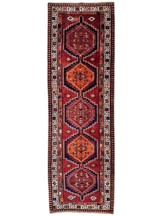 Vintage Persian Sarab Wool Runner Rug 3’4 x 10’7” Rugistan
