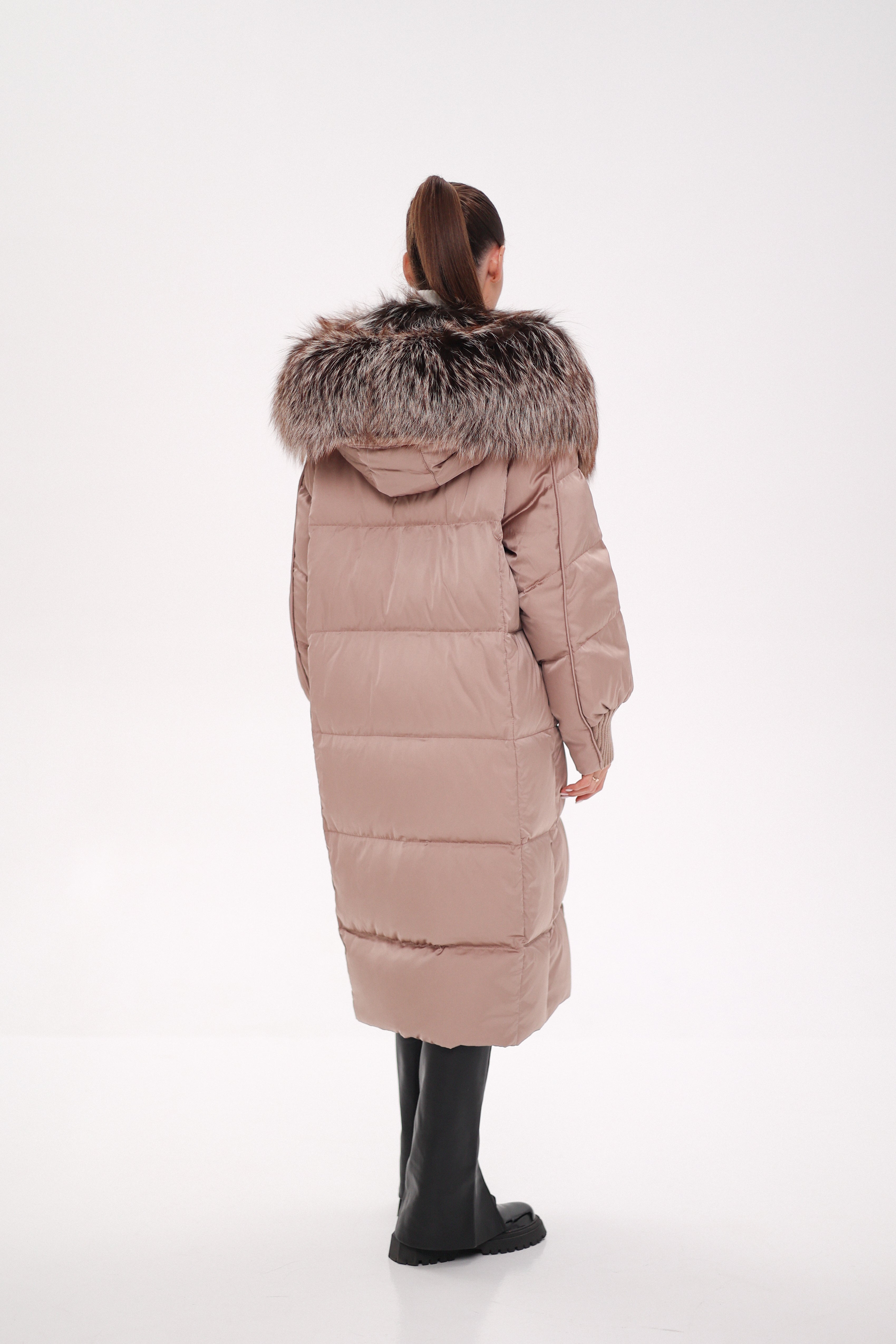 Rei Silver Fox Fully Lined Hood Down Coat in Blush Alaska® Outerwear Company