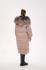 Rei Silver Fox Fully Lined Hood Down Coat in Blush Alaska® Outerwear Company