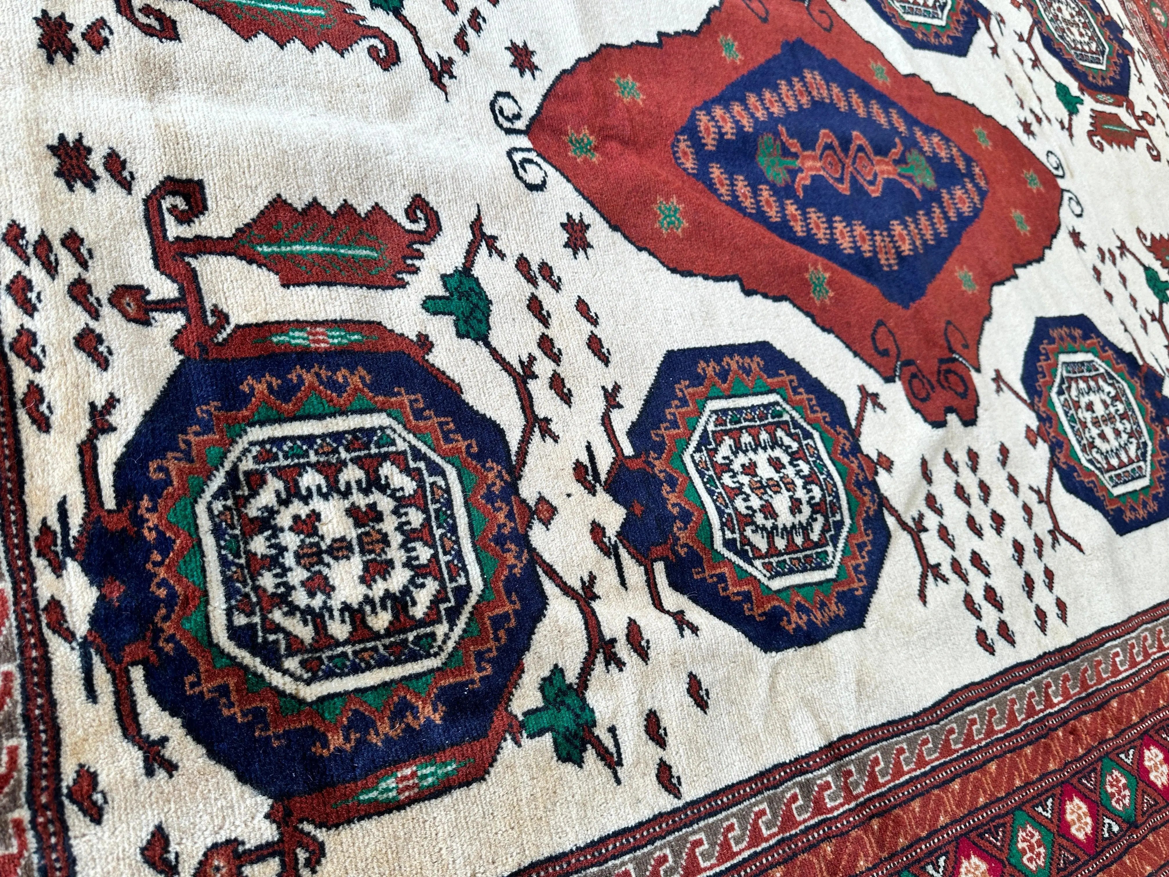 Hand-Knotted Afghani Kazak Wool Rug - 4'8" x 7'2" Rugistan