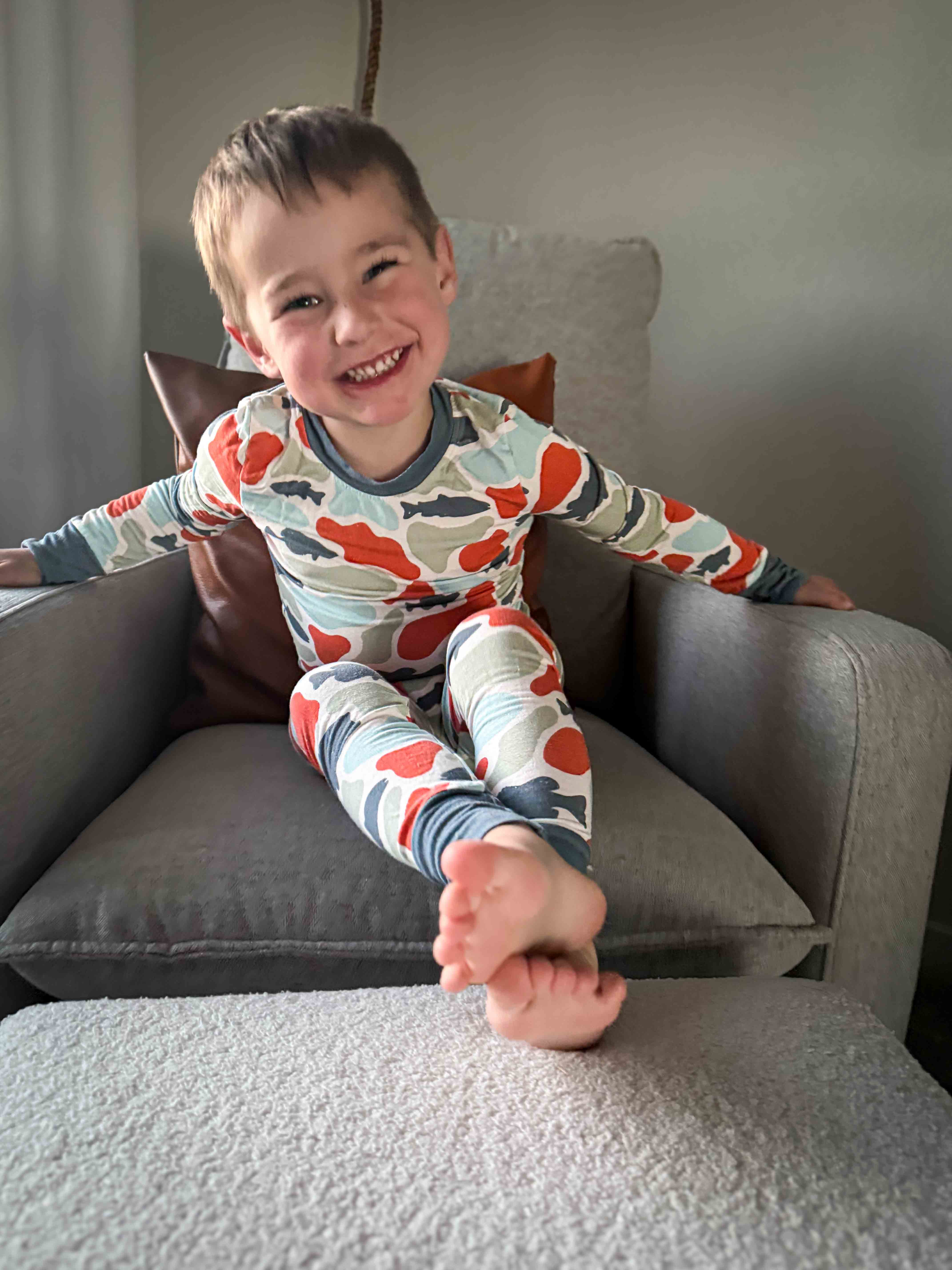 Camo fish bamboo pj set Keep the Littles Wild