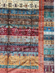 Afghani Khorjin Wool Rug – 7' x 9'10" – Vibrant Geometric & Tribal Patterns Rugistan