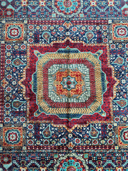 Hand-Knotted Mamluk Wool Rug – 8'4" x 9'9" – Intricate Geometric Masterpiece Rugistan