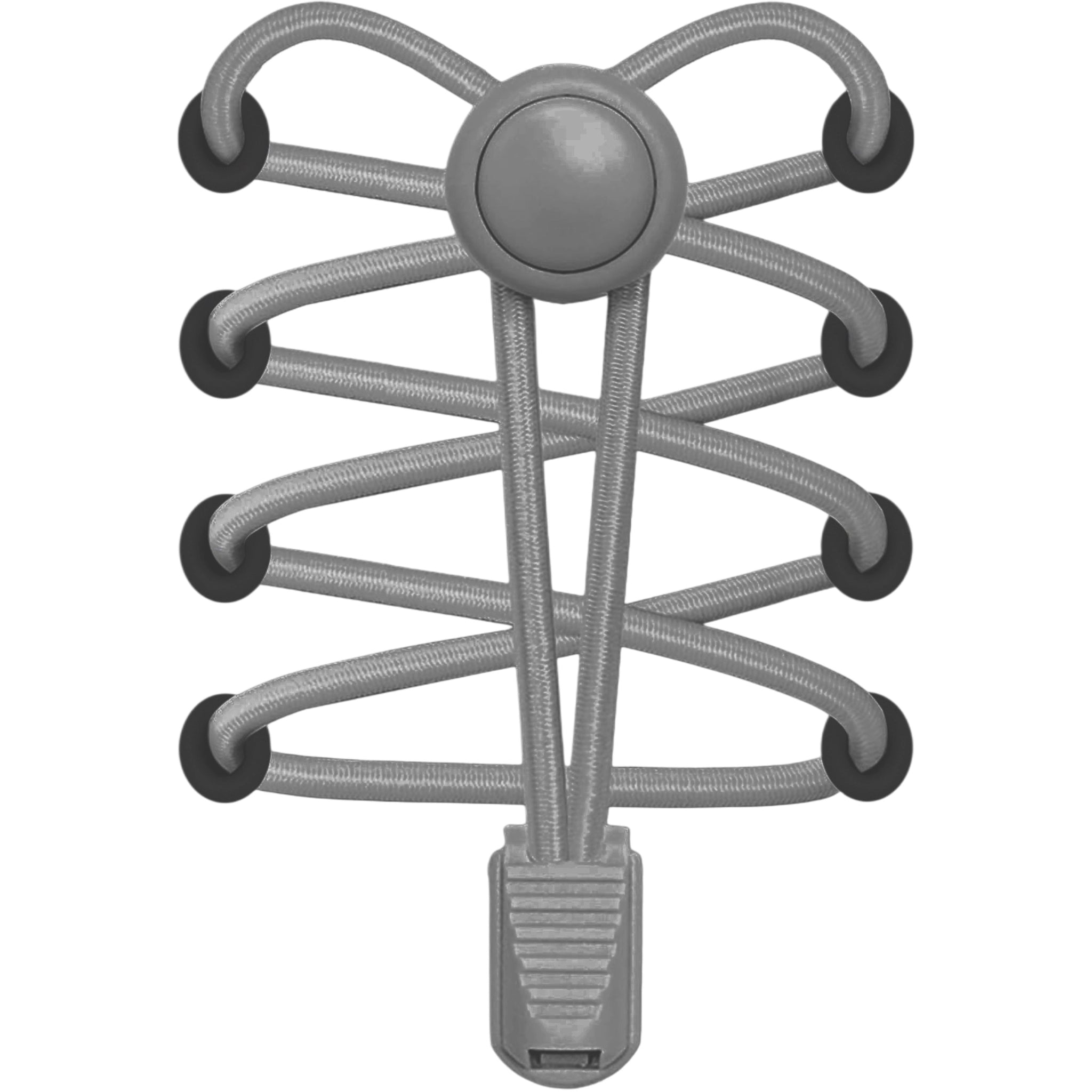Gray shoe tree with multiple hooks on a white background
