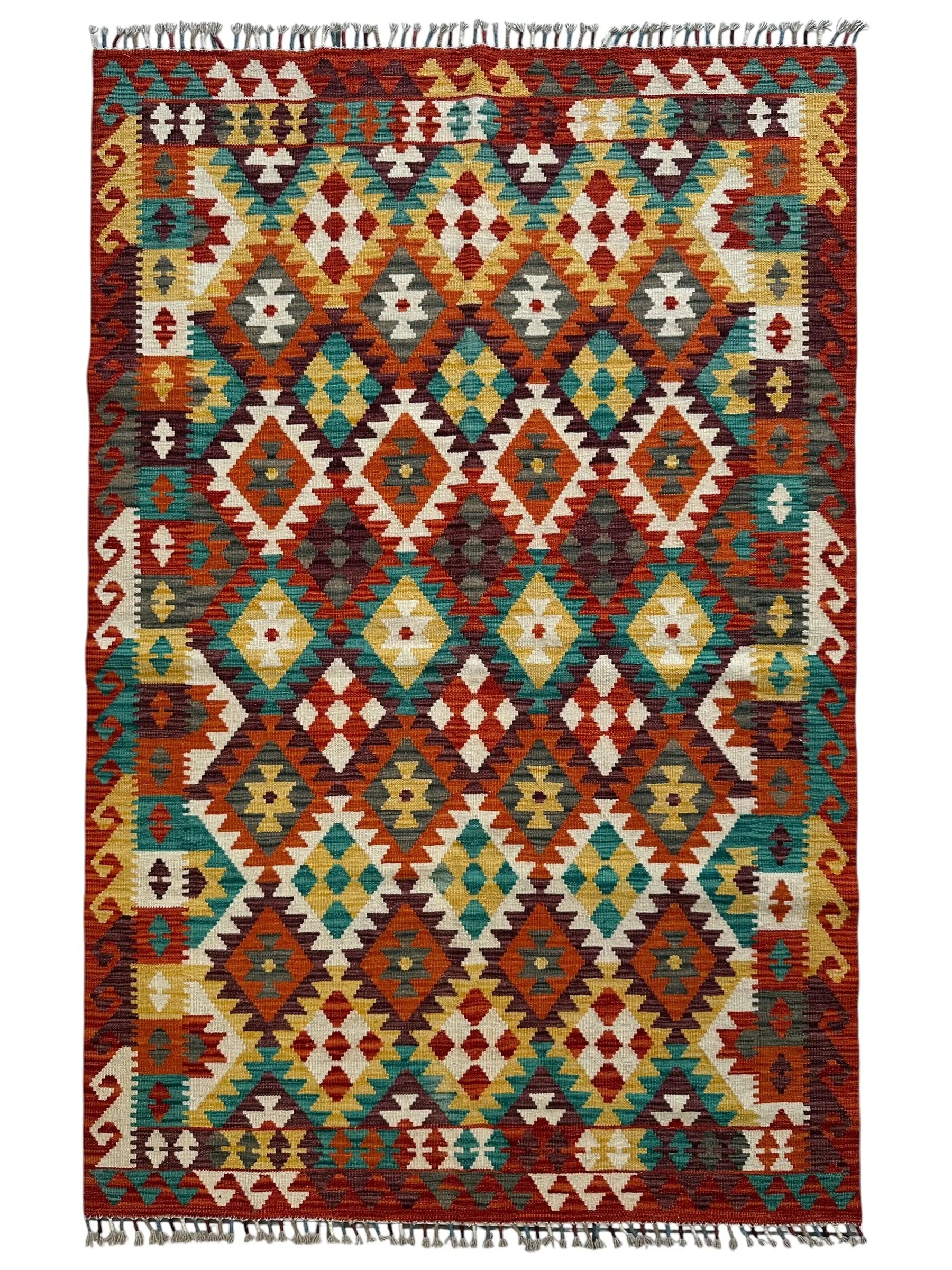 Afghani Maimana Kilim Wool Rug 4’3” x 6’7” Rugistan